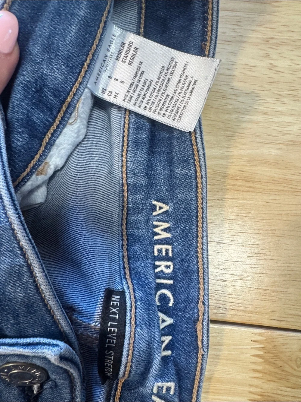 American Eagle Outfitters Blue Ripped Skinny Jeans